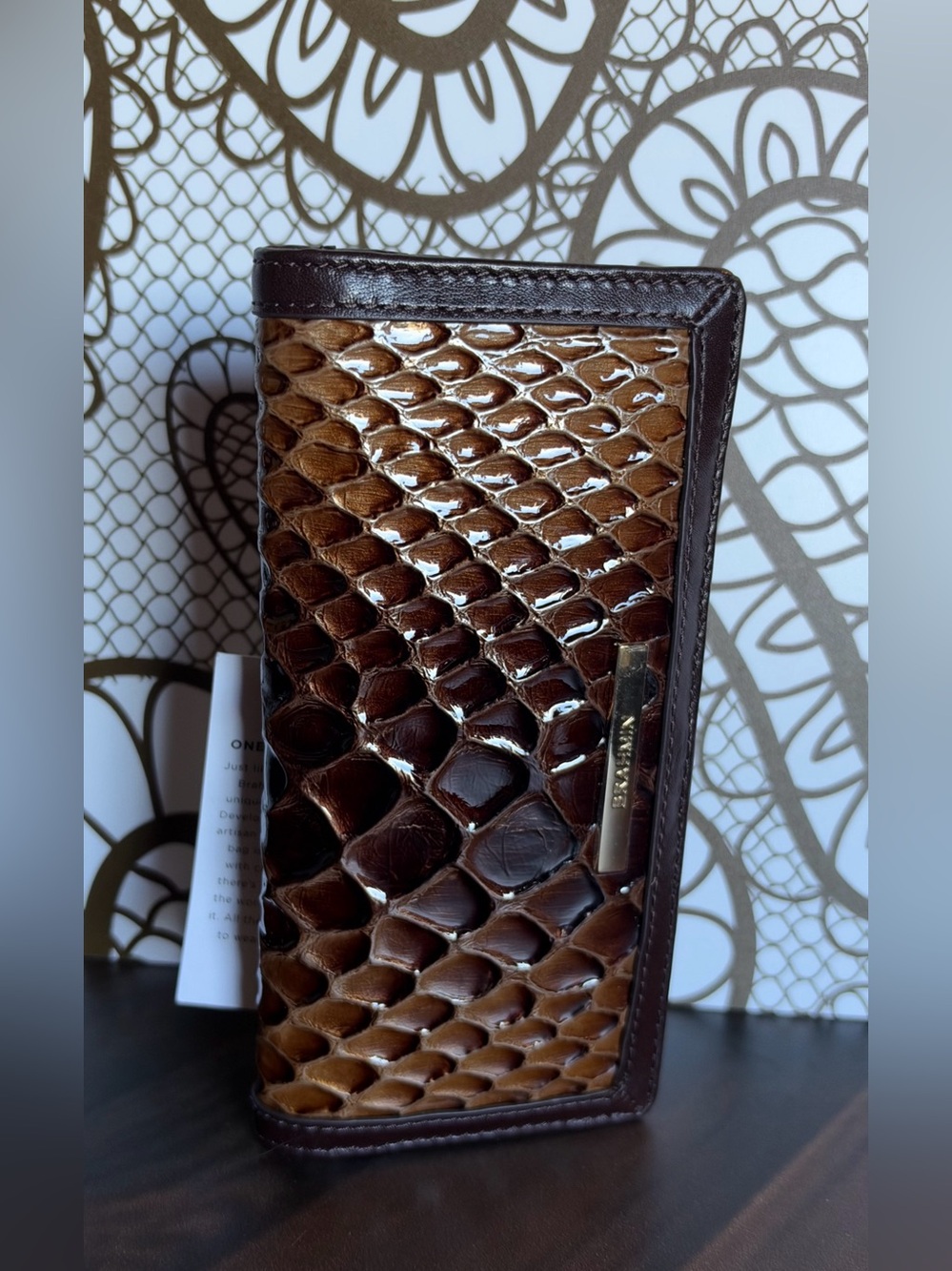 FIRM HARD TO FIND! Brahmin ADY Wallet TOFFEE CALDWELL BROWN BEAUTY NWT